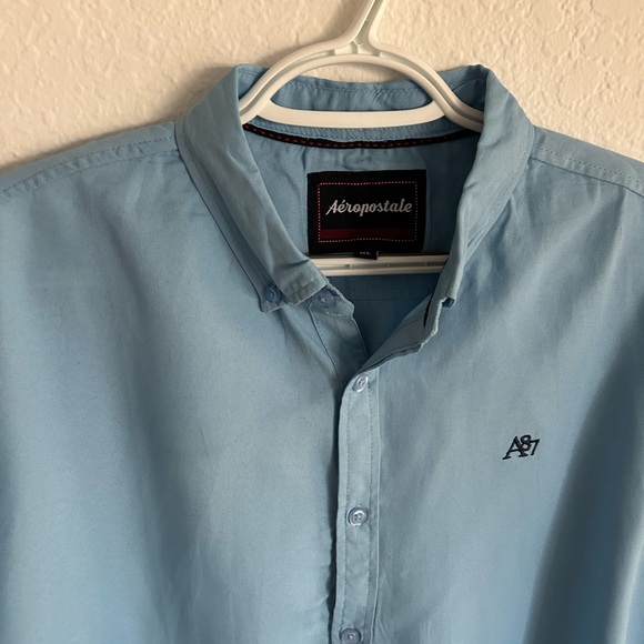 💰PRICE ⬇️  
AEROPOSTALE • Lt.Blue Button Down Mens Shirt • size XL - Picture 5 of 6